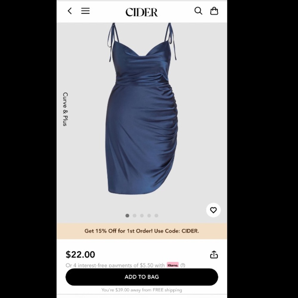 Blue cowl neck mini dress